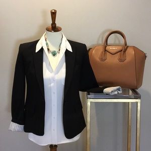 Theory Black Stretch Wool Blazer